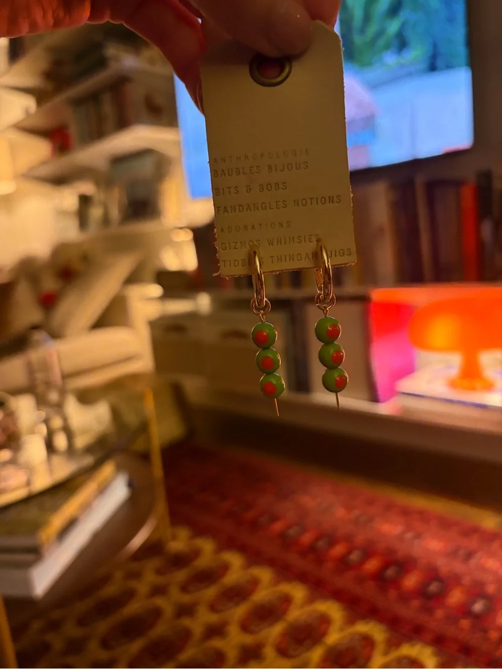 NWT 🏷️ Anthropologie Olive Icon Charm Earrings 🍸🫒